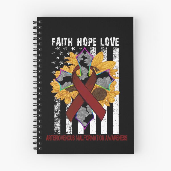 Item preview, Sunflower Faith Hope Love Cross and Flag Arteriovenous Malformation Awareness designed and sold by largellie.