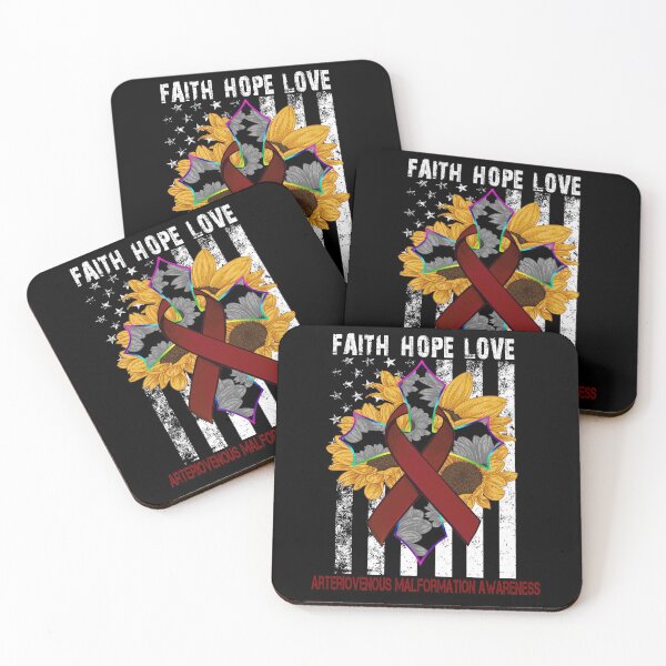 Item preview, Sunflower Faith Hope Love Cross and Flag Arteriovenous Malformation Awareness designed and sold by largellie.