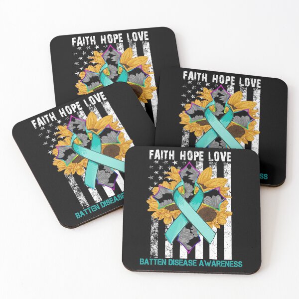 Item preview, Sunflower Faith Hope Love Cross and Flag Batten Disease Awareness designed and sold by largellie.