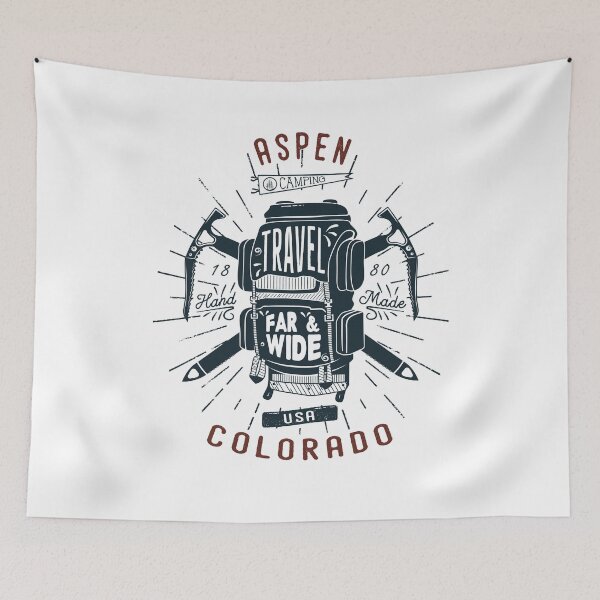 Item preview, Aspen Colorado Backpack Gear Retro designed and sold by KrisSidDesigns.