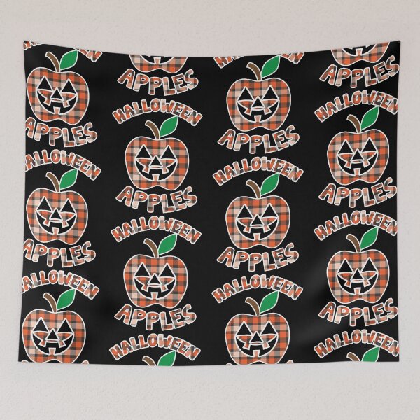 Item preview, Halloween Apples Scary Face | Plaid Pattern Apple designed and sold by GravitiTees.