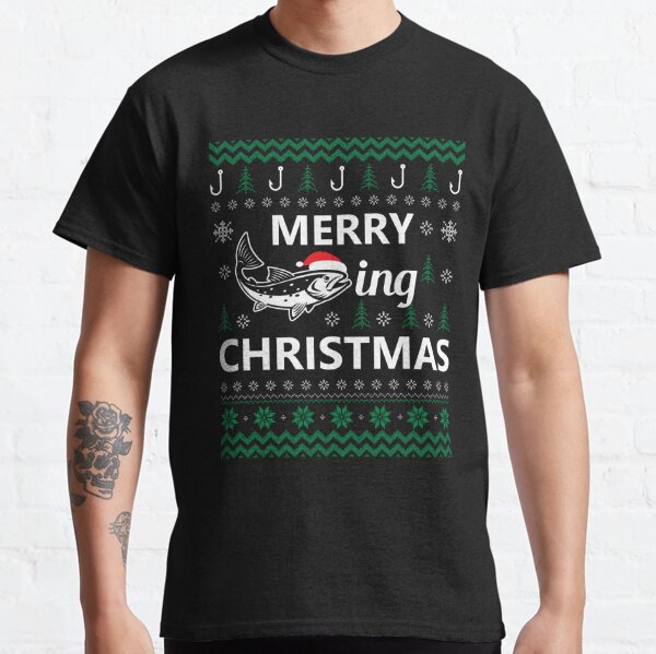 Fishing Christmas Sweater T-Shirts for Sale