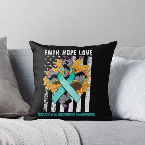 Item preview, Sunflower Faith Hope Love Cross and Flag Dissociative Disorders Awareness designed and sold by largellie.
