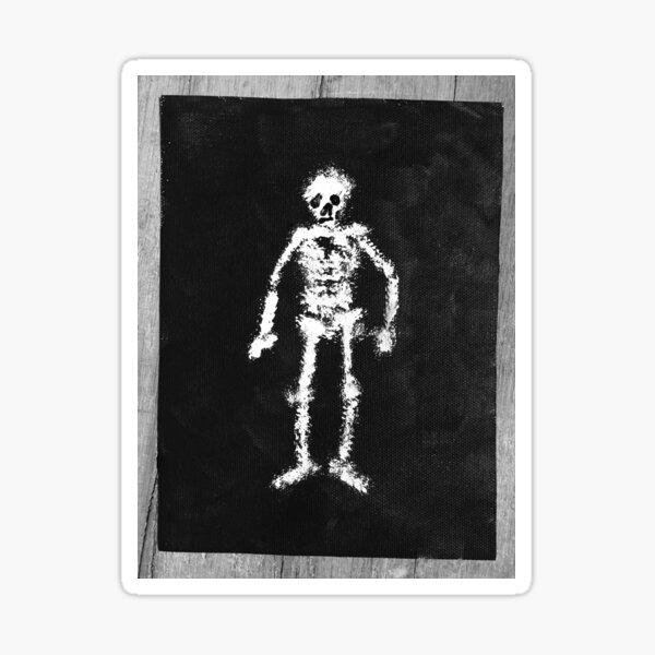 Fuzzy Skelly Painting Sticker