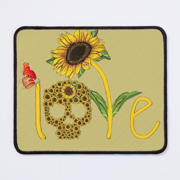 Item preview, Love Sunflower Skull - Gold Stripe Background designed and sold by Trinket-Trickster.