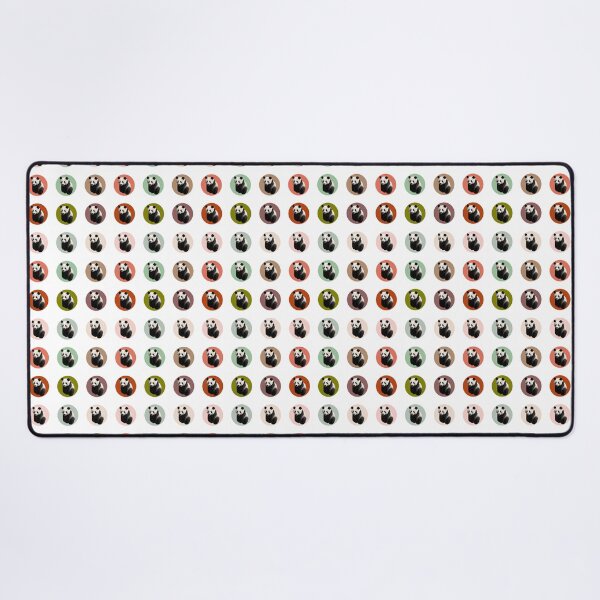 Terra Cotta Colors Panda Pattern Desk Mat
