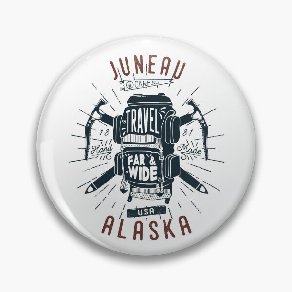 Artikelvorschau, Juneau Alaska Rucksackausrüstung Retro entworfen und verkauft von KrisSidDesigns.