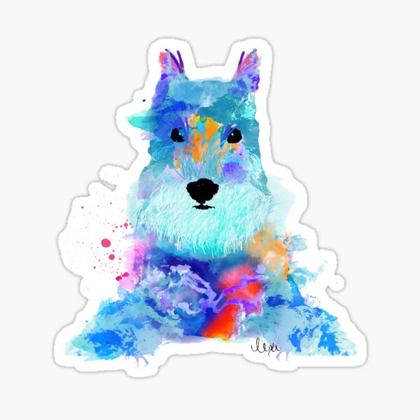 schnauzer watercolor pet portrait | Amy Sticker