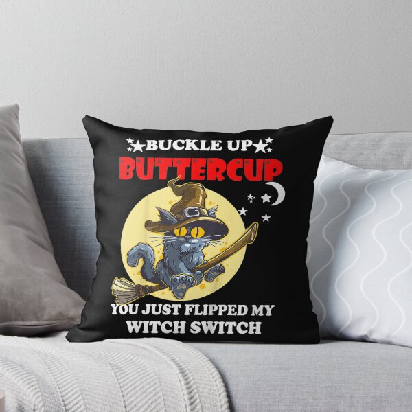 Item preview, Witch Cat Buckle Up Buttercup You Just Flipped Halloween  designed and sold by GodivaShop.