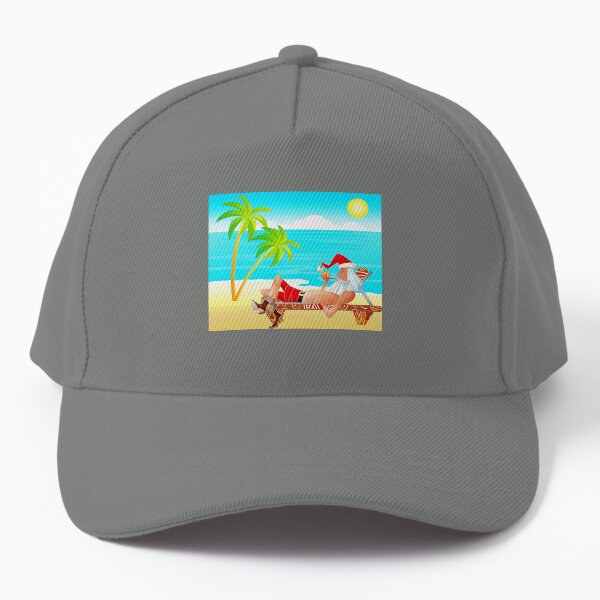 Santa Claus Rest in the Beach Baseball Cap
