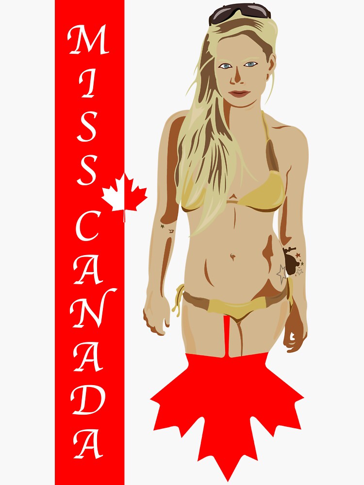 Miss Canada T Shirt Design Sticker For Sale By Mymiranda Redbubble