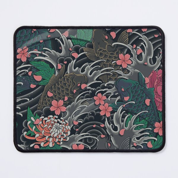 Japanese Waves And Koi Mouse Pad