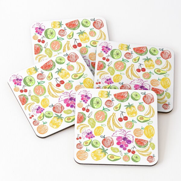Item preview, Seamless hand drawn mosaic fruit Pattern designed and sold by notasimp.