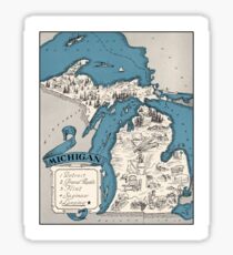 Vintage 1926 Michigan state map - Christmas gift idea Sticker
