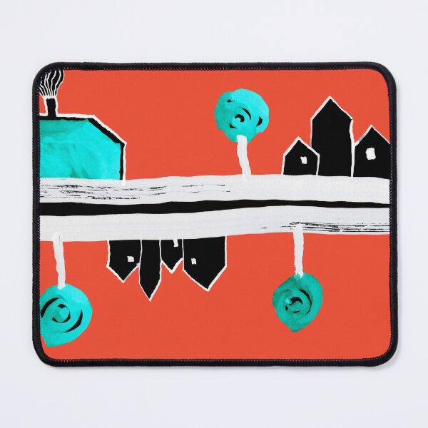 Item preview, Little Village by the Road on Orange "Paper Drawings/Paintings"  designed and sold by Istvan Ocztos.