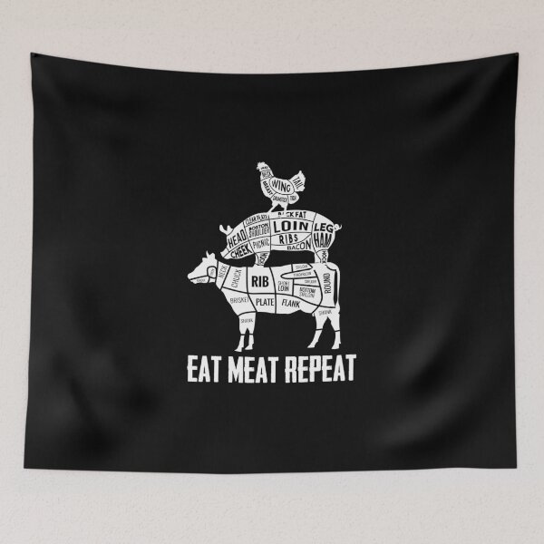 Item preview, Eat Meat Repeat Food Pyramid Meat Eater Grill Master Foodie designed and sold by Nessshirts.
