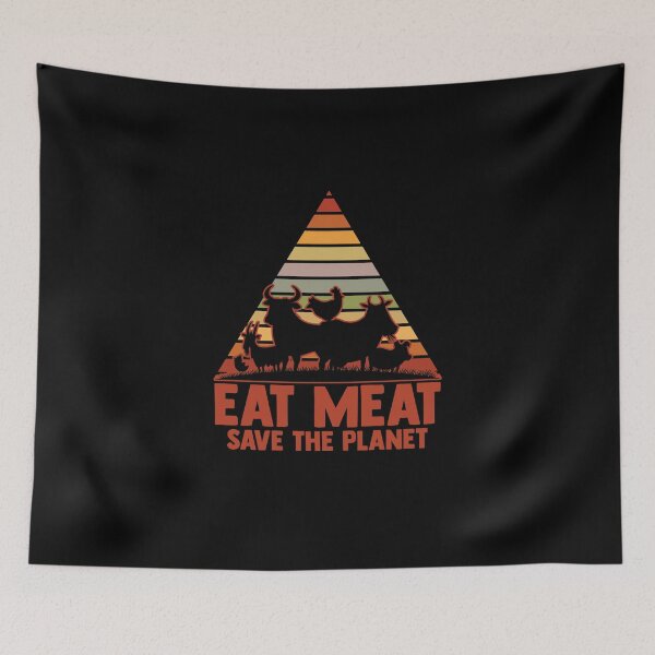 Item preview, Eat Meat Save The Planet Food Pyramid Servings Foodie designed and sold by Nessshirts.