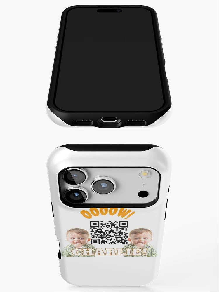 Thumbnail 3 of 4, iPhone Case, " Charlie Bit My Finger " QR code design designed and sold by QRcodeTees.