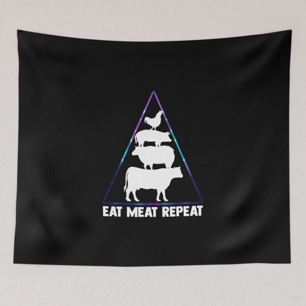 Item preview, Eat Meat Repeat Meat Grill Master Food Pyramid Servings designed and sold by Nessshirts.