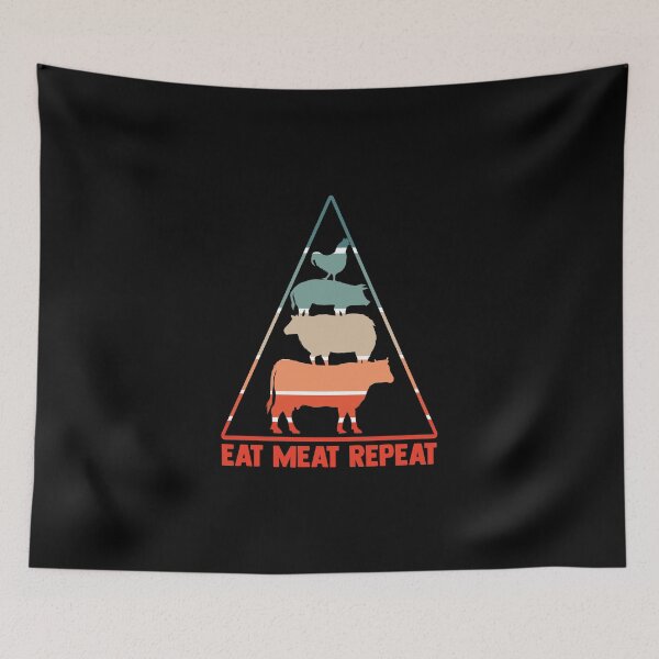 Item preview, Eat Meat Repeat Food Pyramid Servings Meat Labeled Foodie designed and sold by Nessshirts.