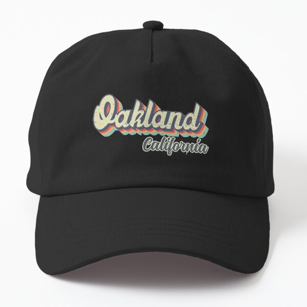 Oakland city California Retro Vintage 70s rainbow Dad Hat