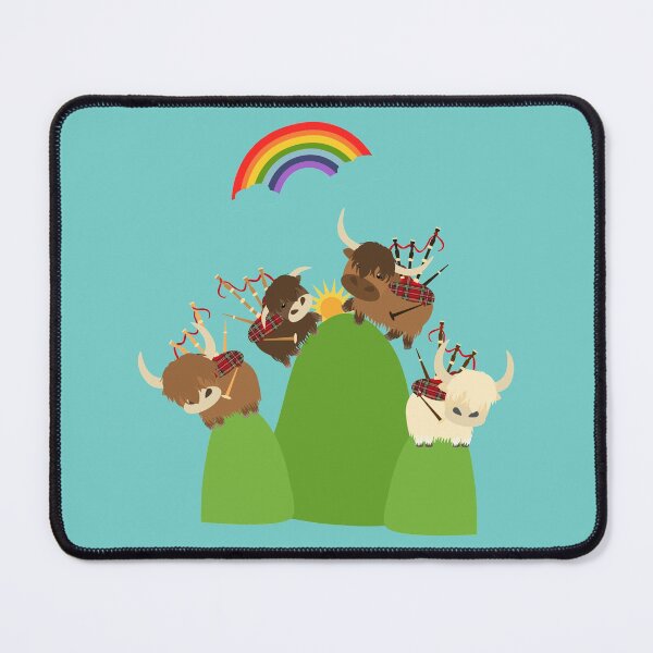 Item preview, Happy Highland Cattle and Bagpipes designed and sold by Lulupainting.