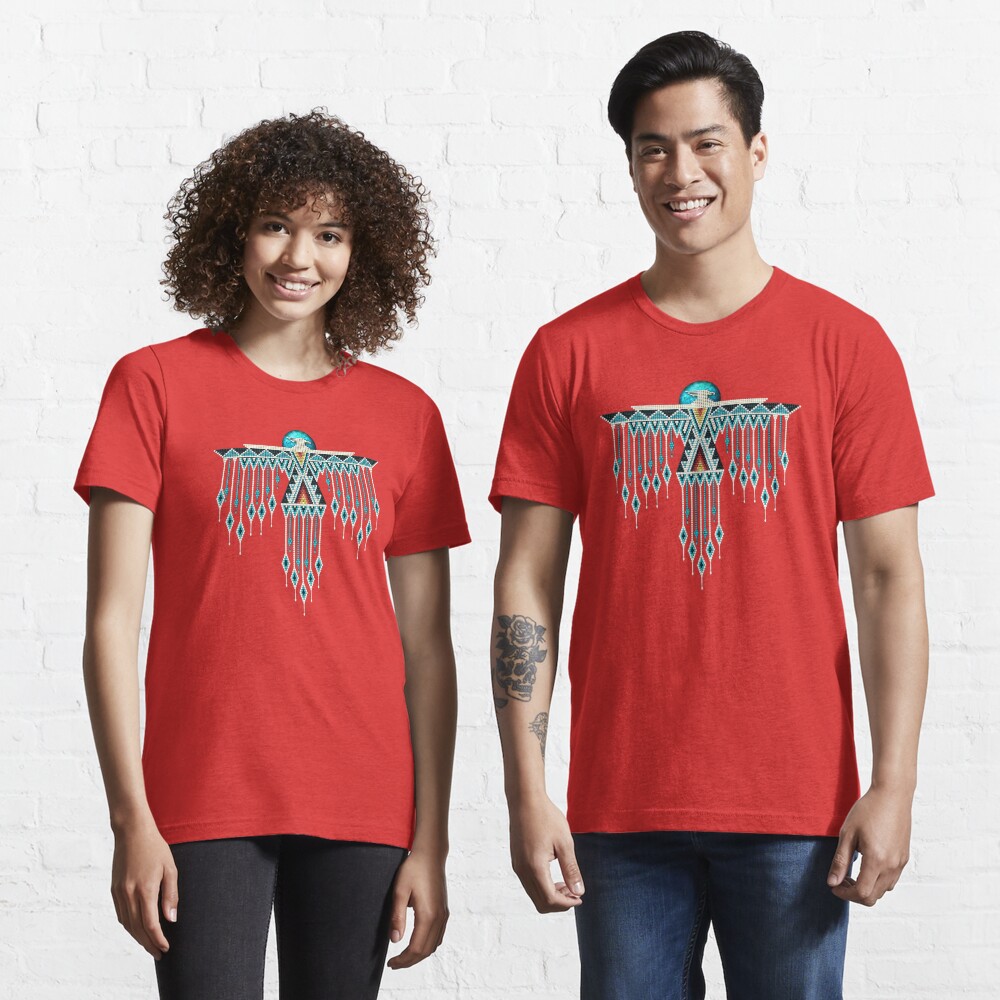 Native American Thunderbird - Turquoise and Bone Men's T-Shirt