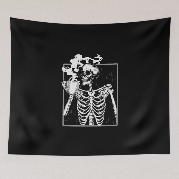 Item preview, Skeleton Drinking Coffee Halloween Design designed and sold by boopsblunt.