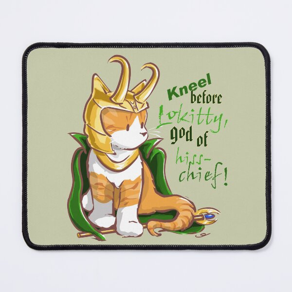 Item preview, Kneel Before Lokitty! (chibi version) designed and sold by ElephantShoe.