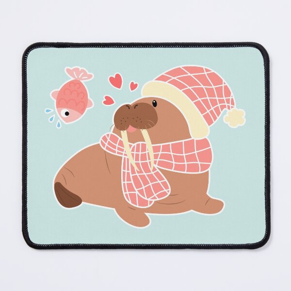 Item preview, Cute Walrus Loves Fish designed and sold by Lulupainting.