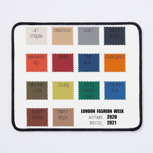 Item preview,  ALL THE COLORS  NAMED FROM  LONDON  Fashion Week Autumn - Winter 2020 - 2021 LITTLE STAMPS designed and sold by ozcushions.