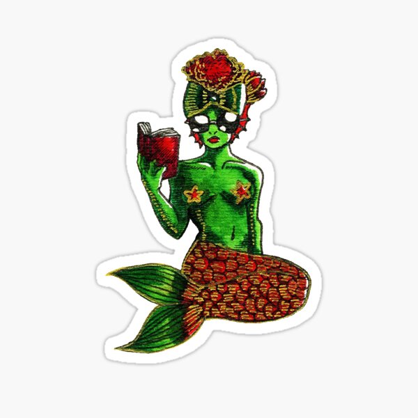 Poppy-Haired Mermaid Sticker