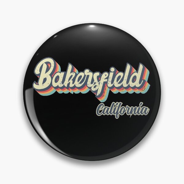 Artikelvorschau, Bakersfield city California Retro Vintage 70er Jahre Regenbogen entworfen und verkauft von Teelogic.