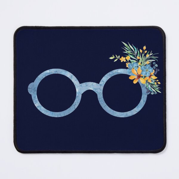 Item preview, Blue Round Glasses With A Floral Bouquet designed and sold by Primroaddesigns.
