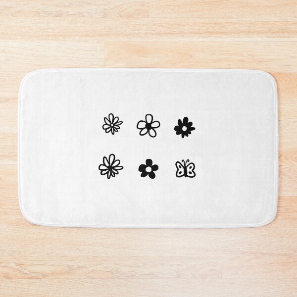 Item preview, Daisy Flowers Butterfly Black and White Doodles designed and sold by lovartxin.