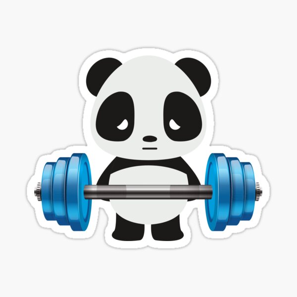 Panda Weightlifting Fitness Panda Gym Funny Panda Beach Towel by EQ Designs  - Pixels