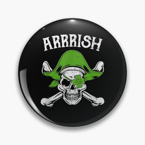 Artikelvorschau, Arrrish St. Patrick's Day Irish Pirate Skull Shamrock Geschenk entworfen und verkauft von adrianrefugio.