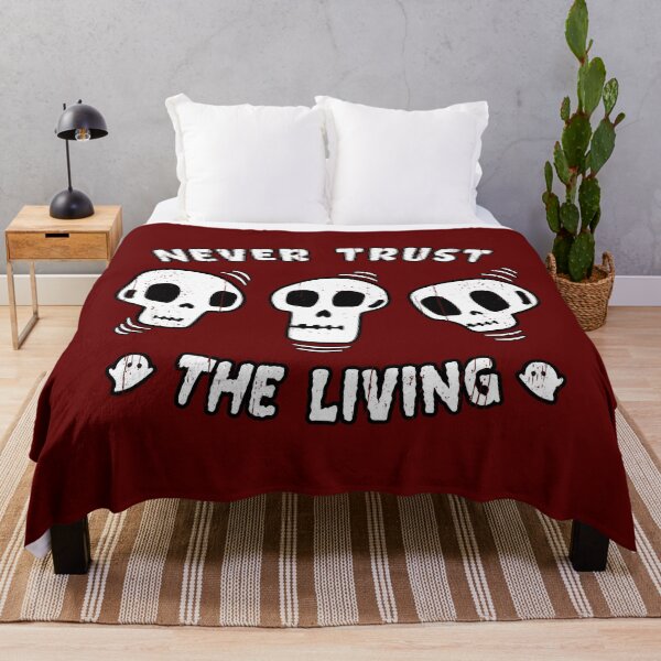Item preview, Never Trust The Living: Wise Skulls Halloween Spoopy designed and sold by Happy Puppy Print On Demand.