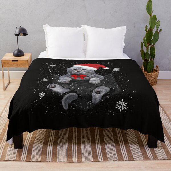 Item preview, Winter Holiday Scottish Fold Cat Pocket with Christmas Santa Hat designed and sold by Barnissim.