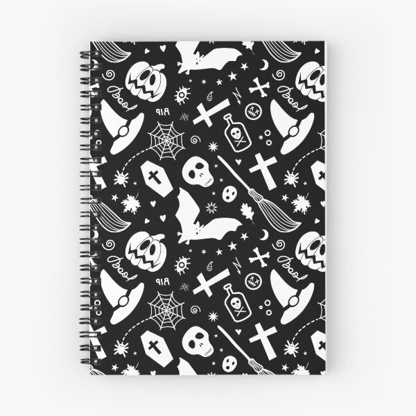 Artikelvorschau, Halloween-Gothic-Druck mit Totenköpfen, Kürbissen, Kreuzen, Särgen usw. entworfen und verkauft von Dustick.