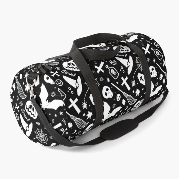 Item preview, Halloween-Gothic print with skulls, pumpkins ,crosses, coffins, etc designed and sold by Dustick.
