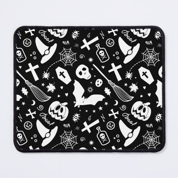 Item preview, Halloween-Gothic print with skulls, pumpkins ,crosses, coffins, etc designed and sold by Dustick.
