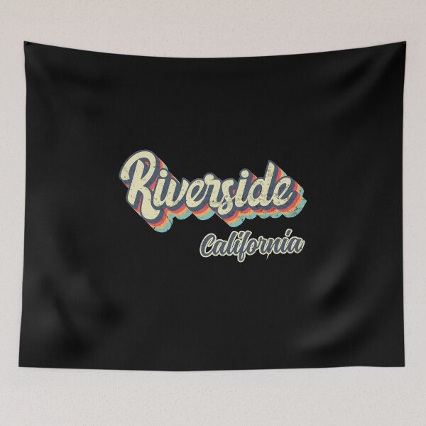 Item preview, Riverside city California Retro Vintage 70s rainbow designed and sold by Teelogic.