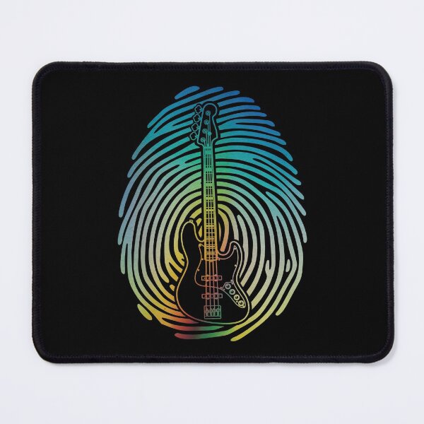 Item preview, Fingerprint Bass Guitar Outline Colorful Theme designed and sold by nightsworthy.