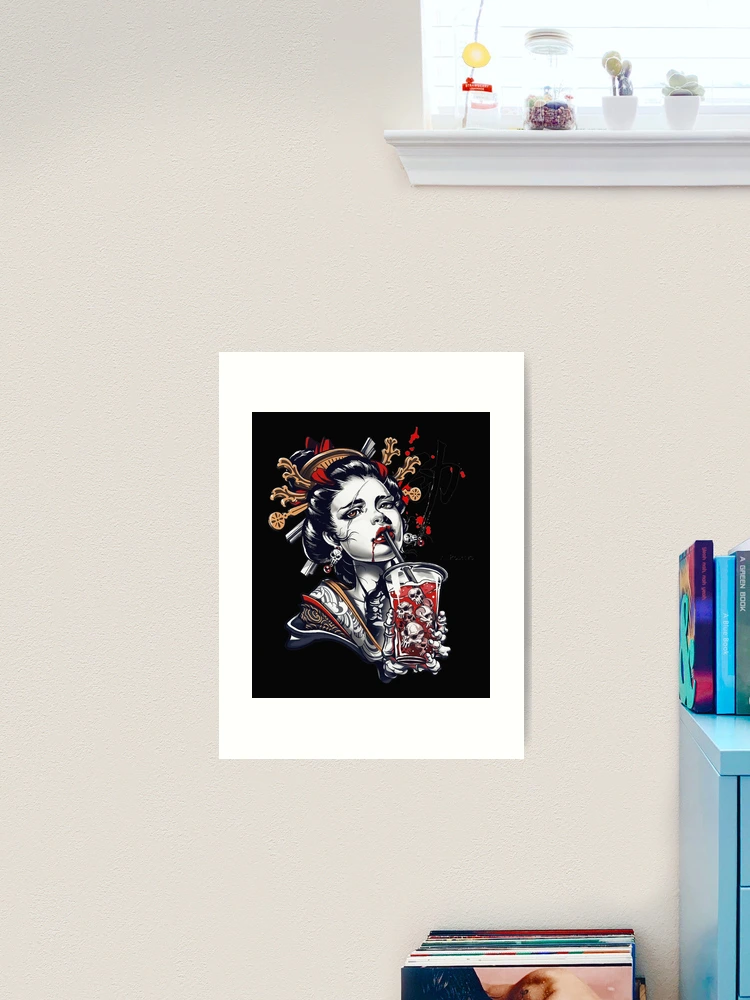 Japanese Geisha Girl Vaporwave Cyberpunk Popart Urban Style