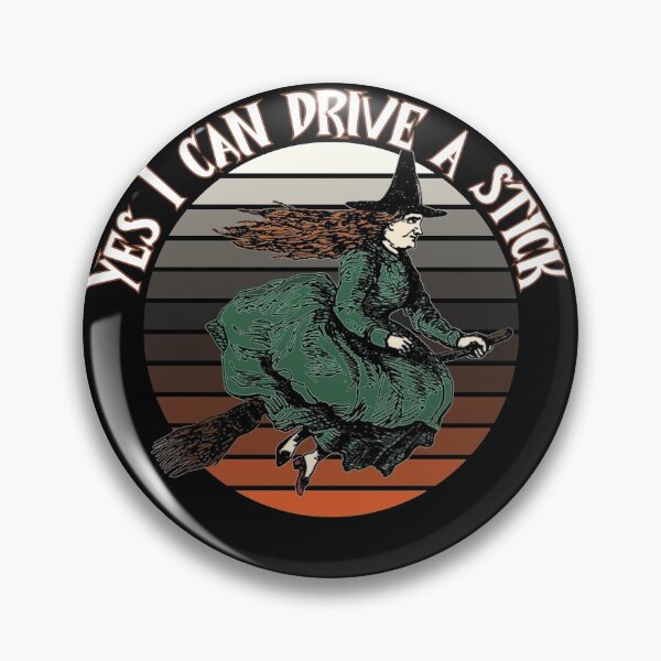 Item preview, Yes, I can drive a stick - Halloween witch - green and sunset designed and sold by hasbeenz.