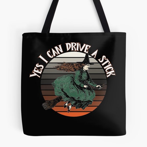 Item preview, Yes, I can drive a stick - Halloween witch - green and sunset designed and sold by hasbeenz.