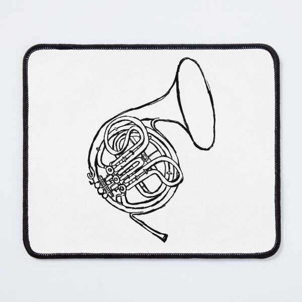 Item preview, Hand Drawn Brass Vintage French Horn  designed and sold by badlydrawnbabe.