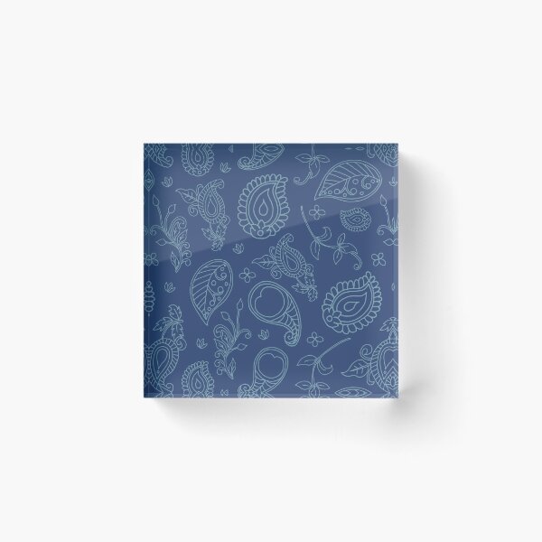 Item preview, Indian Blue Indian Paisley Boho Pattern designed and sold by HotHibiscus.