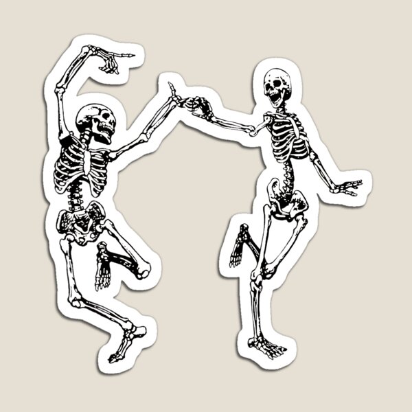 Dancing Skeletons Vintage Day of the Dead Halloween 2021 Magnet